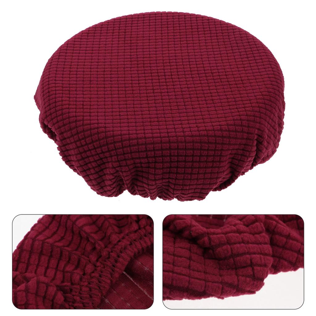 1Pcs Round Stool Cover Polyester Elastic Chair Protector Home Use Dustproof Dining Chair Seat Cover Convenient Foldable