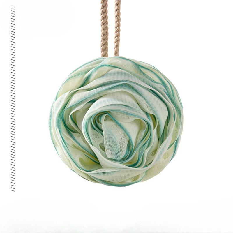 Bath Ball Rose Bath Flower Female Bubble Bath Ball Super Soft Large Size Non-dispersive Scrubbing Bath Bath Flower Light green светло-розовый