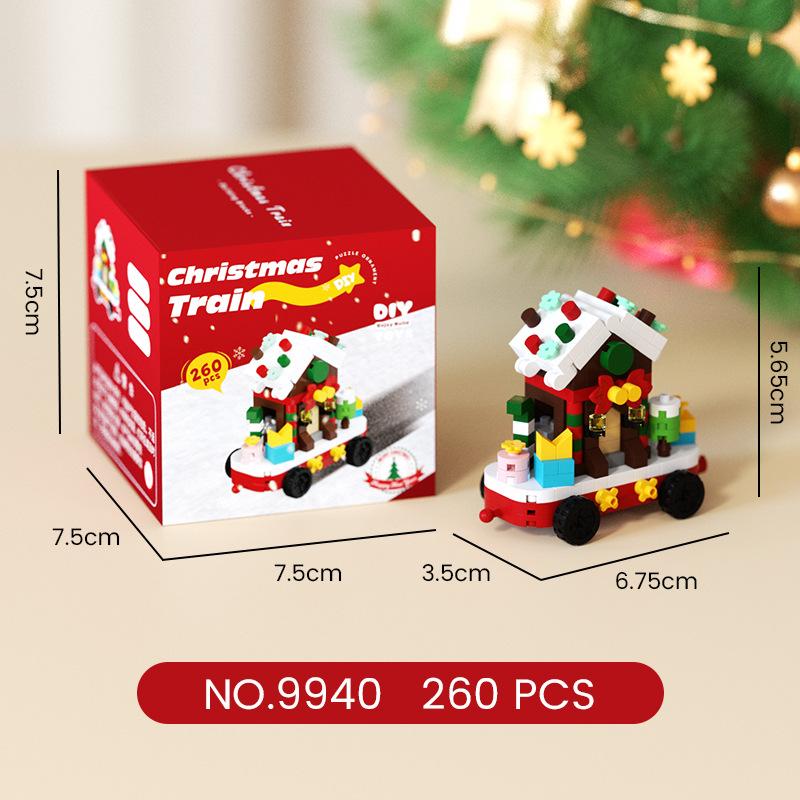 Non-Toxic New Christmas Gift Micro-Particle Building Blocks Children'S Educational Assembling Toys Santa Claus Tree Elk Model Ornaments