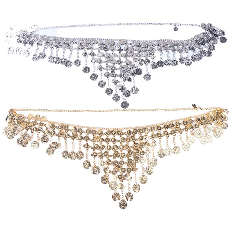 Catena per la Vita Danza del Ventre a Triangolo Cintura Danza del Ventre Catena per la Vita Paillettes Frange Decorazione per la Vita Danza Orientale Catena Metalllica per la Vita