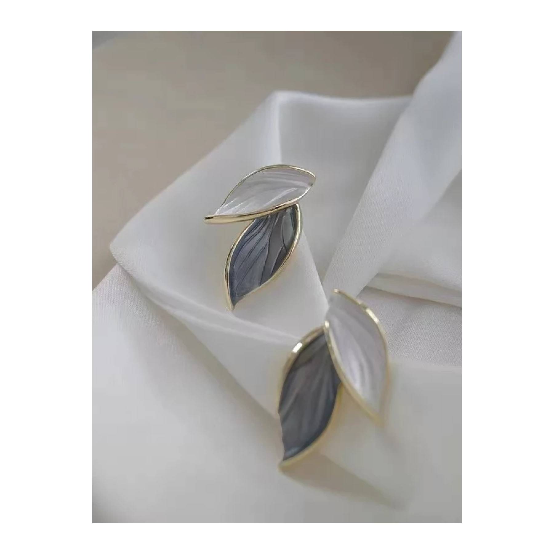 

Vintage Blue Leaf Earrings