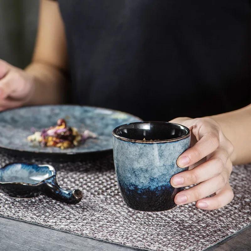 Japanese Ceramic Teacup Stoneware Mug Soup Cup For Tea Ceremony Minimalist Style Hotel Home Decoration Heat-Resistant Thickened