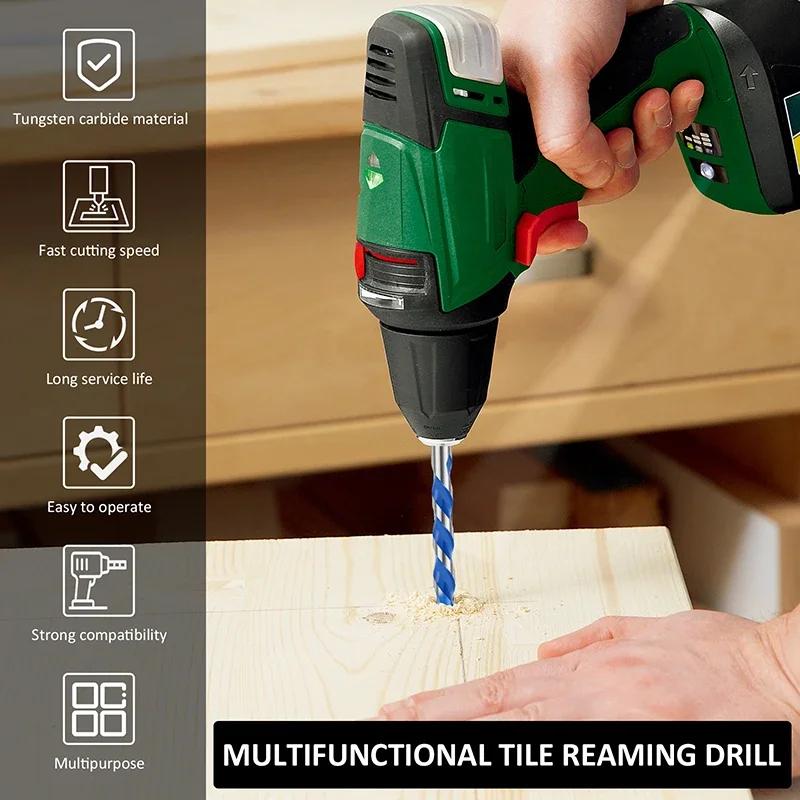 Sada karbidových vrtáků 3-12 mm Rychlé a přesné děrování do betonu, dlaždic, zrcadel, skla, keramiky, legované oceli, vrtáky