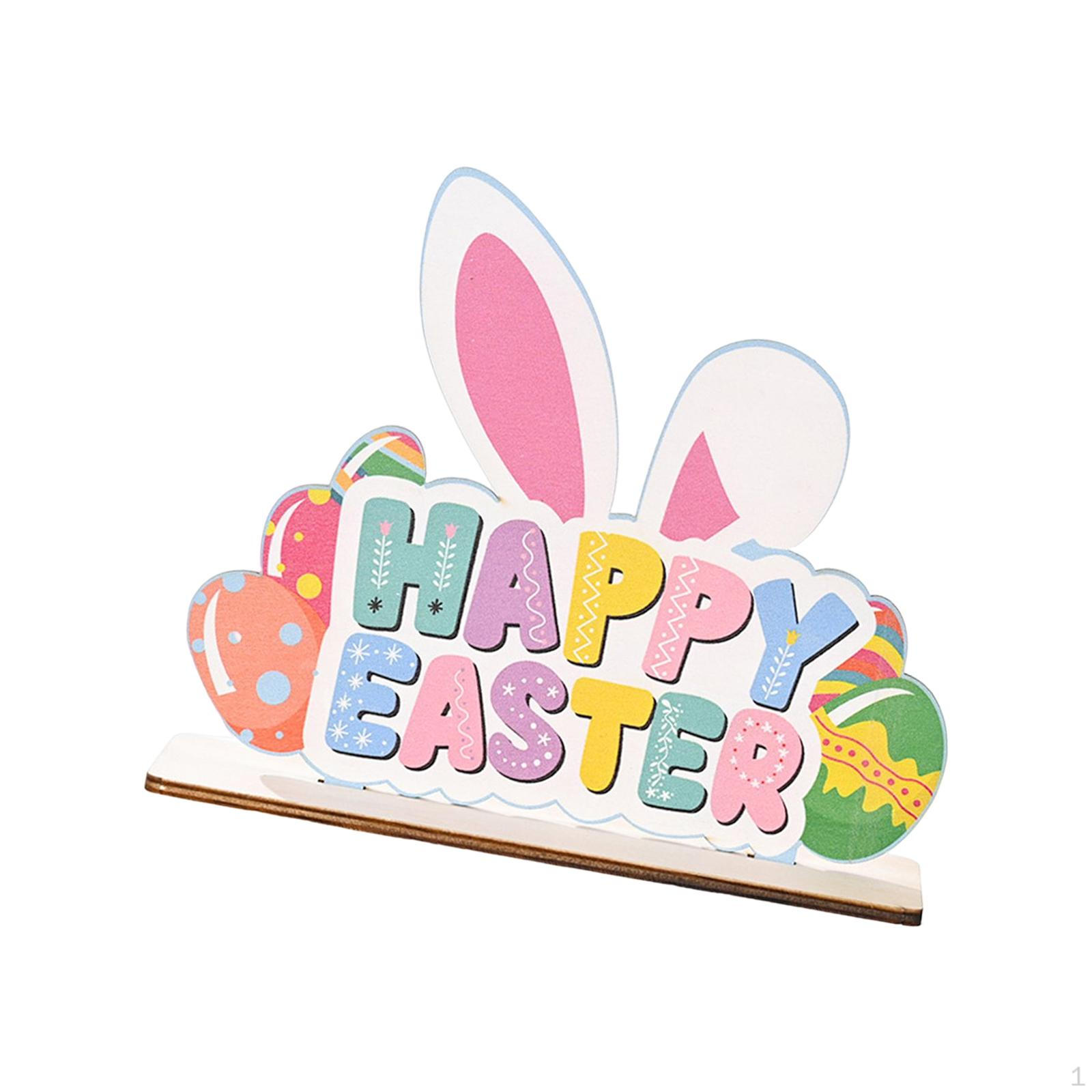 

Wooden Easter Eggs Decoration Letter Sign Ornament for Living Room