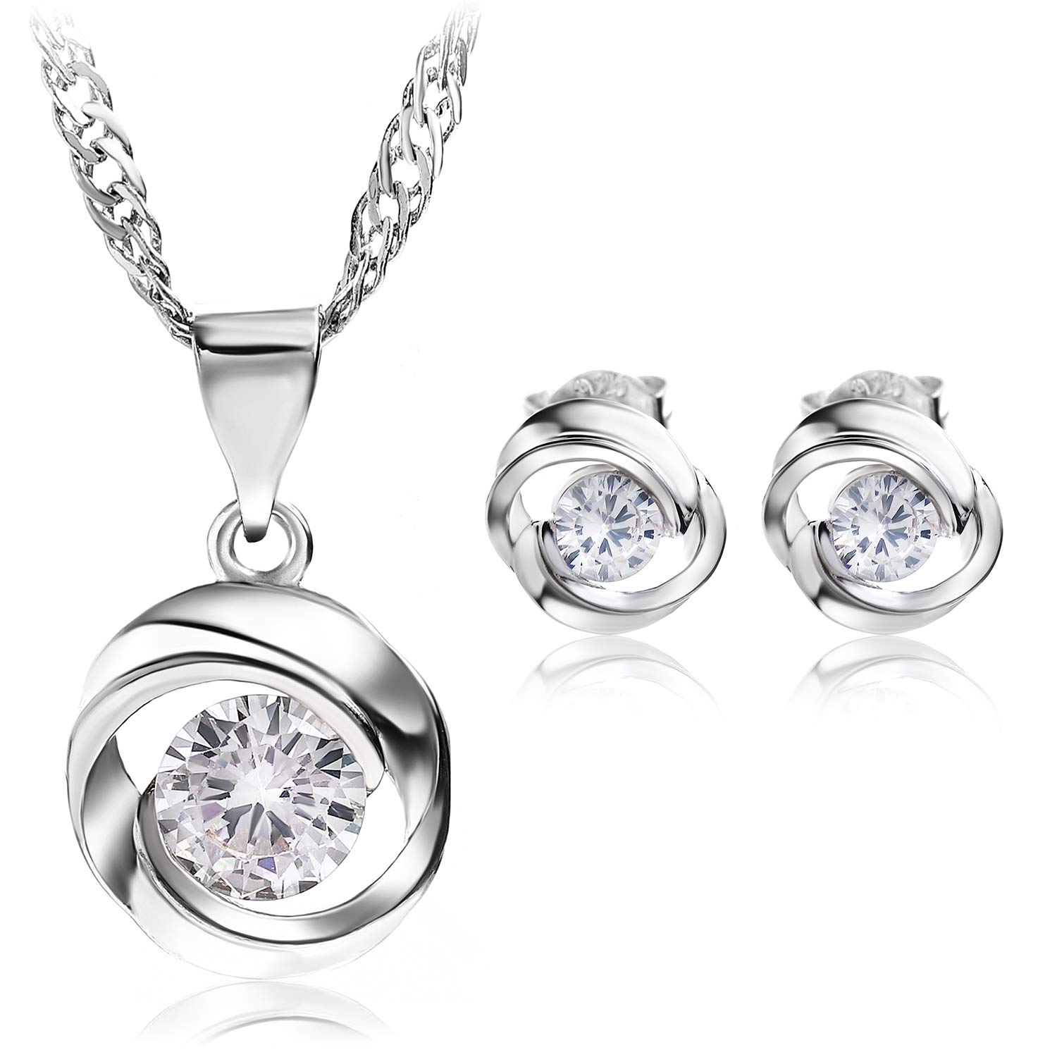 

Necklace Earrings Popular Accessories Stud Earrings Simple Cubic Zirconia Adjustable Gift Bag Included [aliba] Women s Women s 45-52cm