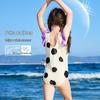 ASK JUNIOR Meisjes Gerimpeld Stippen Eendelig Zwempak