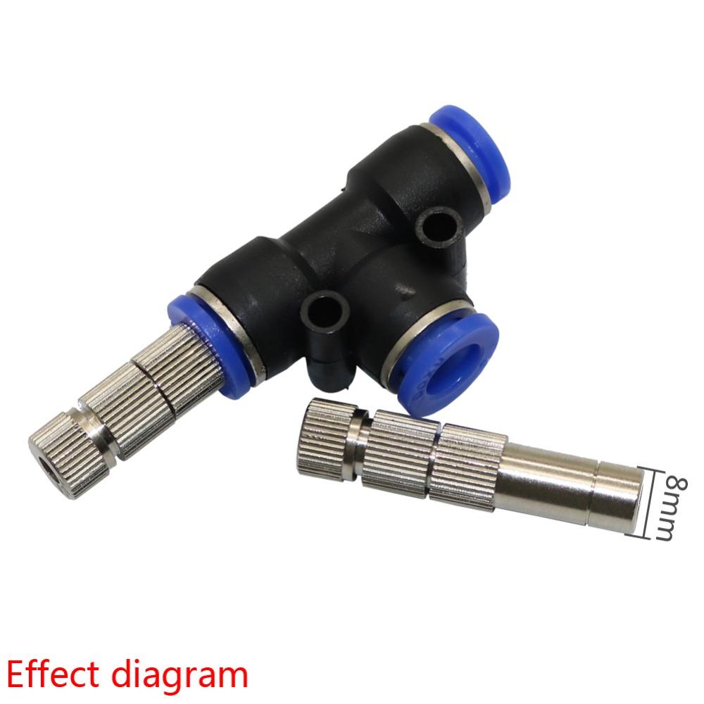 50Pcs Sprayer Nozzle 8mm 0.2~0.6mm Misting Fog Machine Cooling Landscape Dust Removal Disinfection Humidify Water Nebulizer