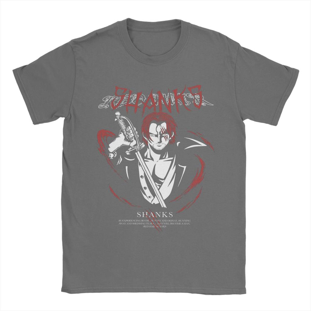Men T-Shirt Red Legend  One-Armed Warrior Shanks Anime Unique Cotton Tee Shirt Short Sleeve  T Shirt Crewneck Clothes Gift Idea