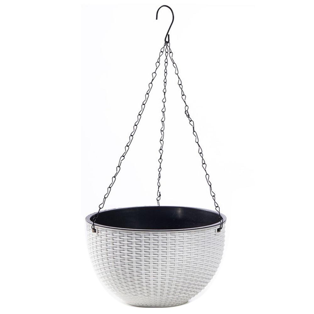 Plastic Imitation Rattan Hanging Pot European Style Macrame Plant Hanger  Garden