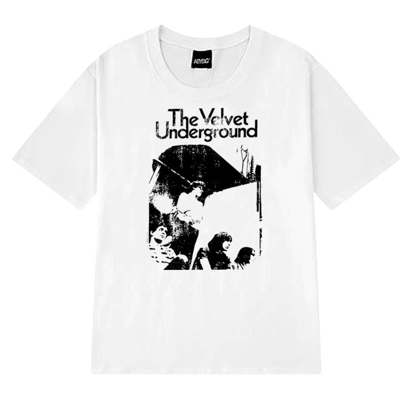 Vintage The Velvet Underground Hip Hop Rock Streetwear T Shirt Men Women Trend Oversized Short Sleeve T-shirts Unisex Cotton Top