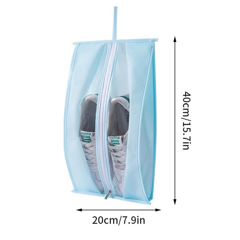 PEVA Portable Shoe Storage Bag Zipper Shoes Closet Organizer Travel Waterproof Pocket Large Capacity Sundries Bag Shoe Pouch