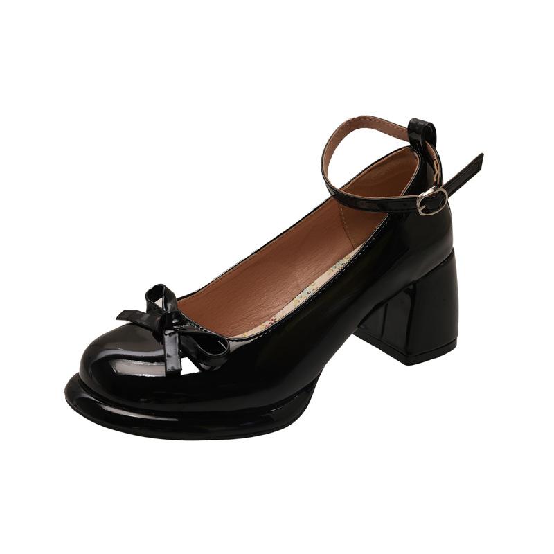 

Fairy style bow wedge heel single shoes women s outer wear 2025 new open-toed square head with skirt temperament single shoes 39