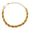 Personalized Women's Thick Chain Bracelet - Titanium Steel, 18K Gold Plated, Hypoallergenic, Niche Design.