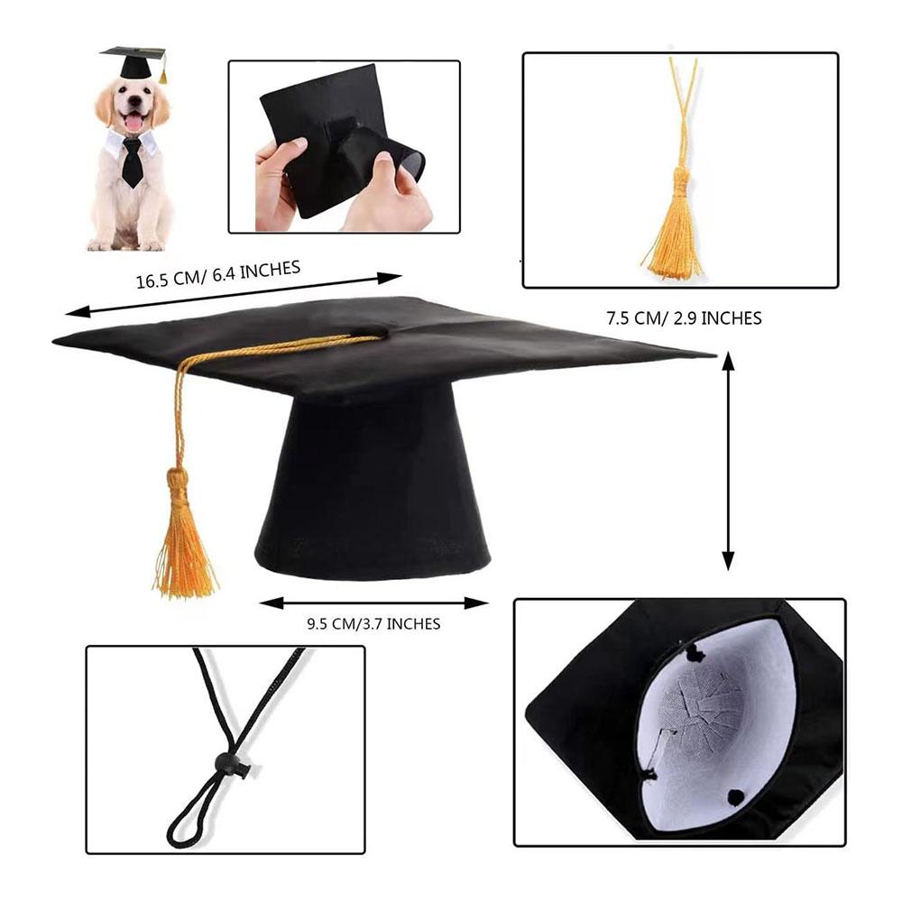 Pet Dog Cap Puppy Dr. Hat Dog Graduation Cap Student Tassel Academic Cap Pet Creative Party Accessories for All Sized Dogs Cats