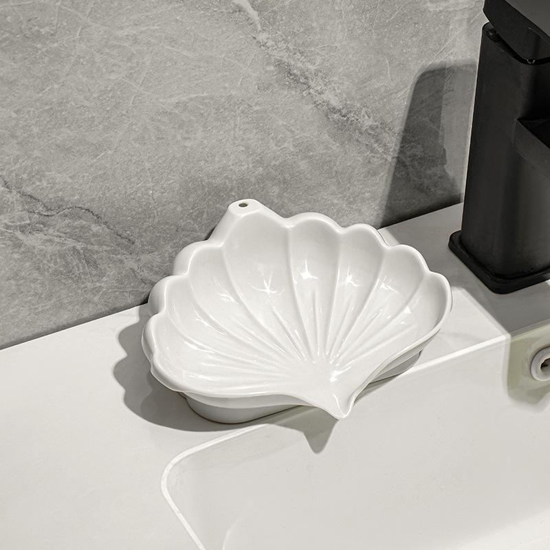Seashell High-End Large Soap Dish with Advanced Draining for Bathroom Sink