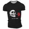 Summer Classic Casual Retro Horror Skull 3d Printed Men's T-shirt O Neck Short Sleeve Oversized Loose Casual Hip Hop Street Top