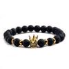Wish Alloy Turquoise Rhinestone Crown Bracelet: Volcanic Stone Men's Jewelry Gift