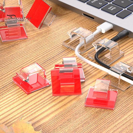10/50 stk klar kabelhåndteringsklips selvklebende multifunksjonell wirefesteklips klebrig ledningsholder Utendørs Christmas Fairy Light Organizer Clip