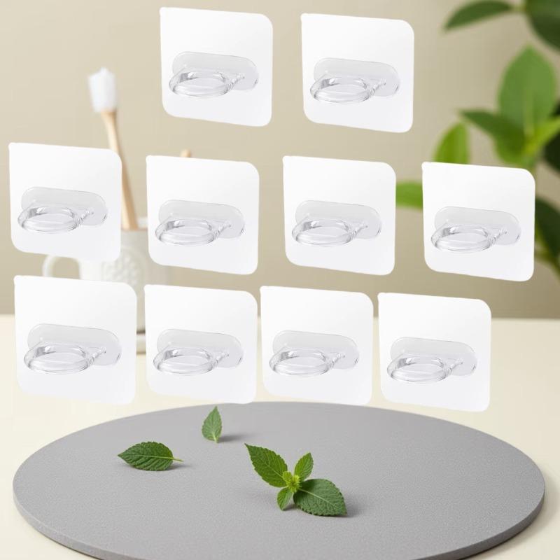 1-20pcs Self-adhesive Round Hooks Multi-Purpose Wall-Mounted Hooks Free Punching Storage Racks for Bathroom Kitchen Ring Hange