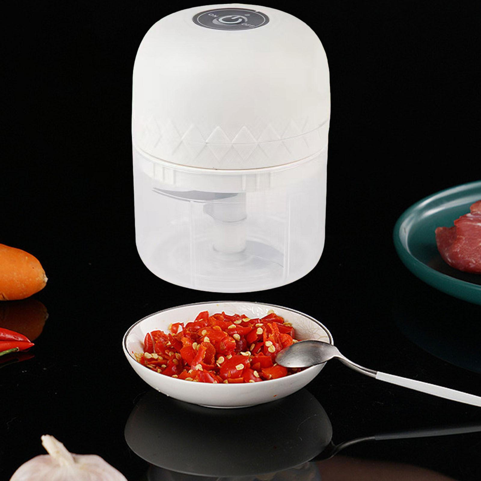 

Электрическая мясорубка для чеснока, резак для лука, кухонный комбайн для чили, моркови, имбиря, зеленого цвета белый