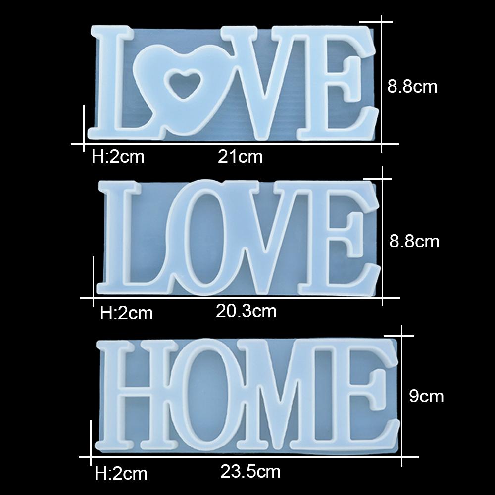 Silicone World 3D Heart Candle Silicone Mold Letters Epoxy Resin Mold DIY Crafts Aromatherapy Gypsum Soap Mold Home Decoration