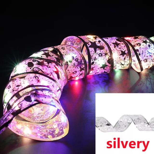 Christmas Decoration LED Ribbon Fairy Lights Christmas Tree Ornaments for Home 2024 DIY Bows Light String Navidad New Year 2025