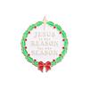 Fun Festive And Geometric Round Christmas Brooch With Vibrant Colors And Cartoon Appeal