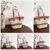 Large Capacity Stripe Woven Tote Bag Polyester Summer Beach Handbag Shopping Straw Bag  School