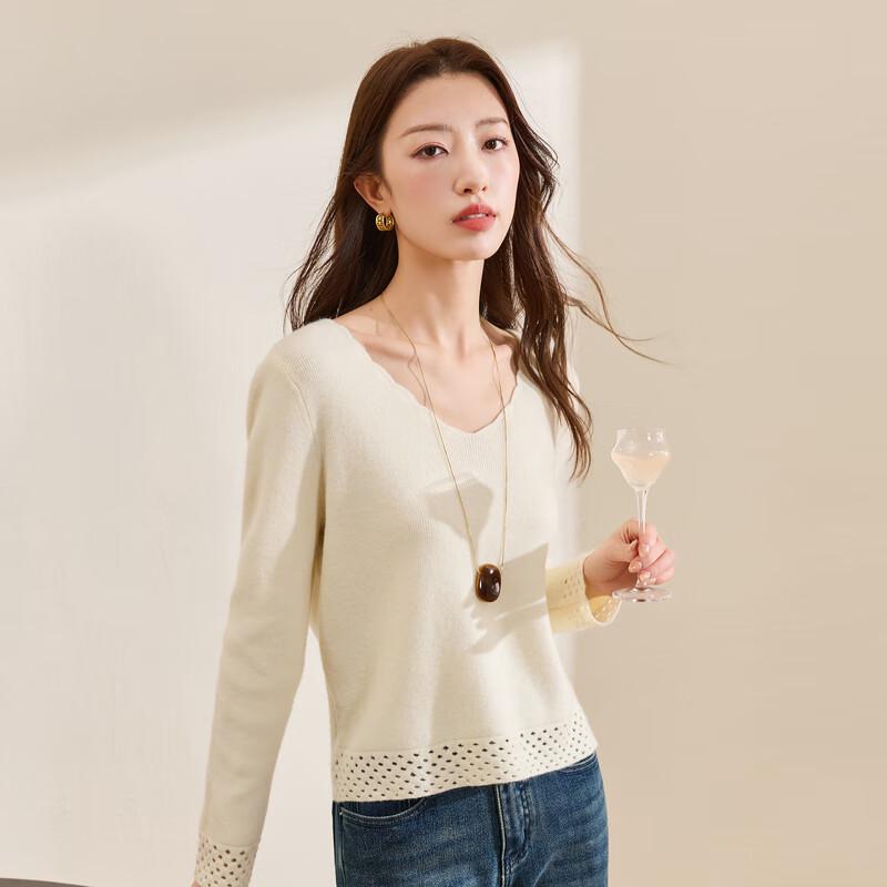 

Sancai Women s Plus Size V-Neck Cutout Knit Sweater XL 170/96B