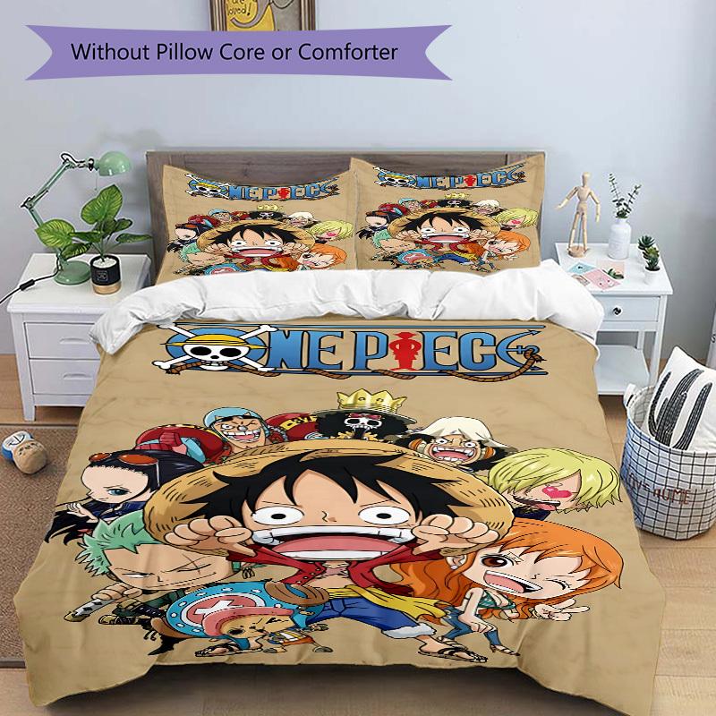 3pcs Bedding Set ONE PIECE Includes 1 Comforter + 2 Pillowcases, Without Pillow Inserts, Soft Comfortable, Lightweight Breathable, Printed H