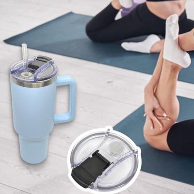 Tumbler Lid with Straw Hole Transparent Good Sealing Dustproof Splash Resistant Cup Lid Cover Replacement Cup Accessories