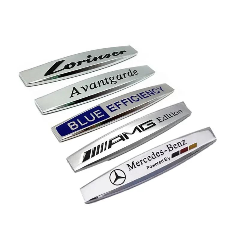 Car Sticker 2pcs 3D Metal Car Rear Trunk Bumper Emblem Side Fender Logo Sticker For MercedesBenz AMG W204 W205 W210 W211 W212 W2