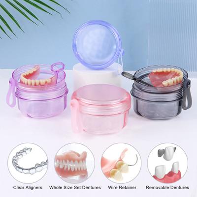 Denture Bath Case Storage Box Food Grade BPA Free Leakproof Denture Mouthguard Soaking Cup FALSE Teeth Holder