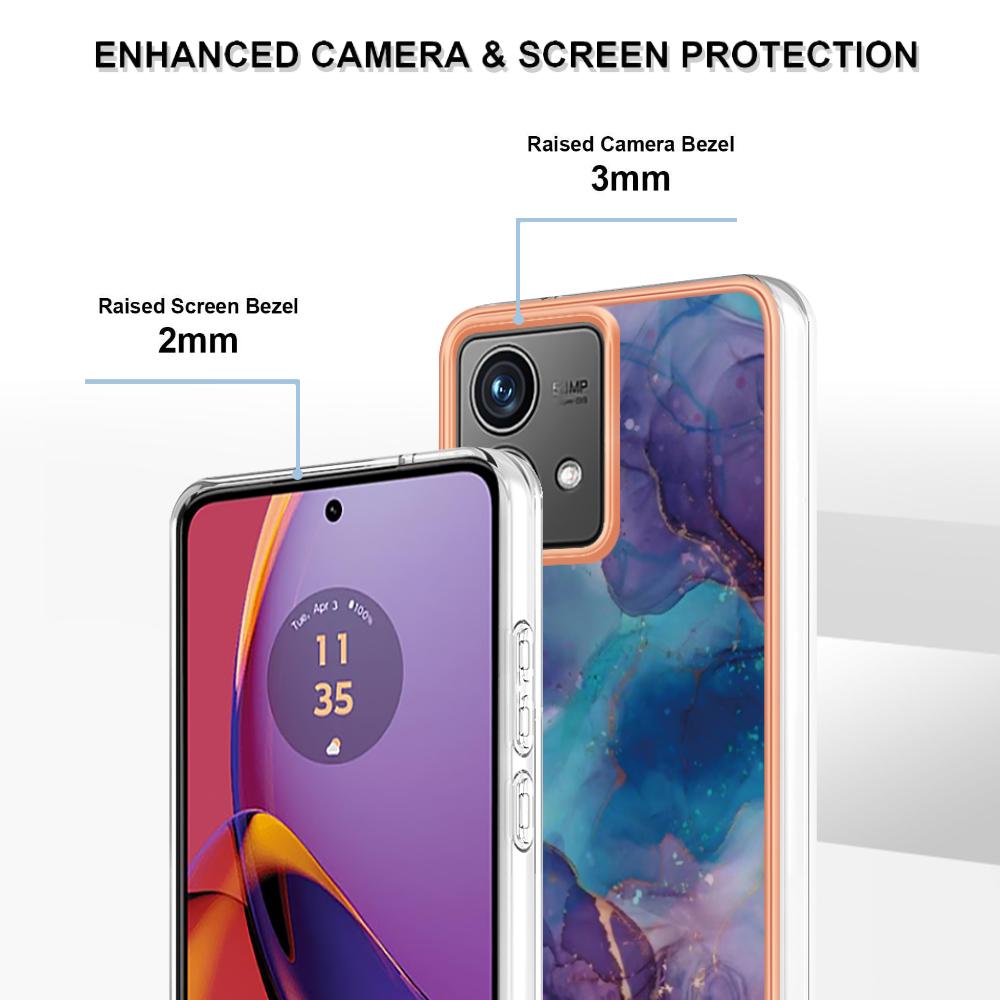 YB IMD Series-16 Style-E For Motorola Moto G84 5G Phone Case 2.0mm TPU Marble Pattern Cover