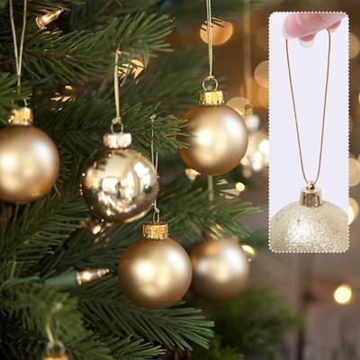 Kerstbal ophangkoord, kerstboombal lint, haakkoord, 20 cm label, decoratiekoord met drukknopen.