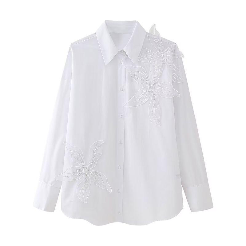 Fashion Style 2024 All-Matching Women's Wear Fashion New Fancy Flower Decoration Long Sleeves Shirt 2278255 250
