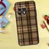 Brown Plaid Cover For OnePlus 8T 10T 13 13R 12 12R 11 10 Pro OnePlus Nord CE 4 2 3 Lite N30 N20 N10 Case