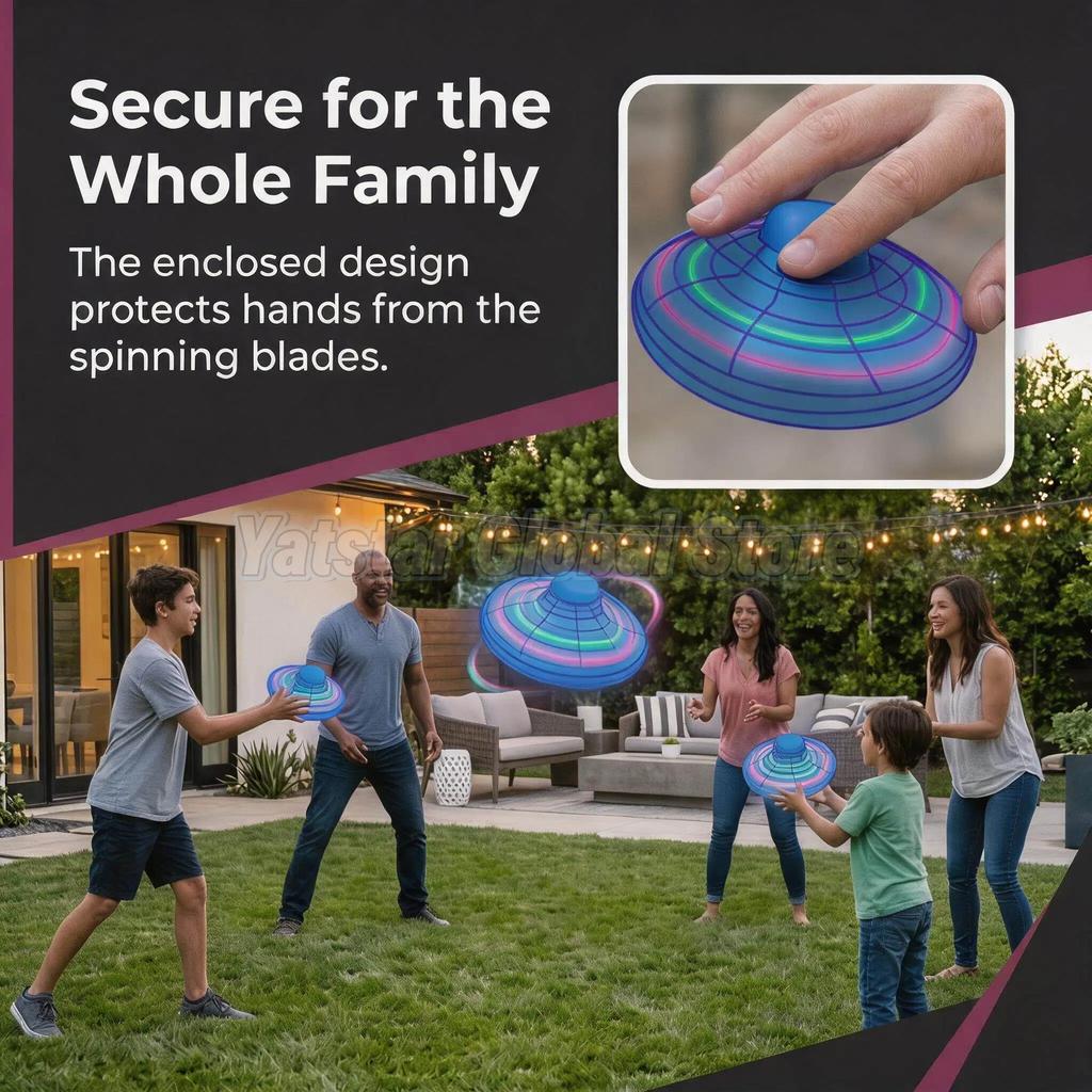 Magic Flying Helicopters Spinner Fingertip Flight Gyro Hover Ball Drone Aircraft, LED Light Up Toy Outdoor Fun for Adults Teens