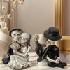 1 Sztuka Dekoracja Para Czaszek - Gotycka Romantyczna Dekoracja Artystyczna z Żywicy, Dekoracja Halloweenowa, Unikalna Dekoracja Domu i Pokoju Zagadek.