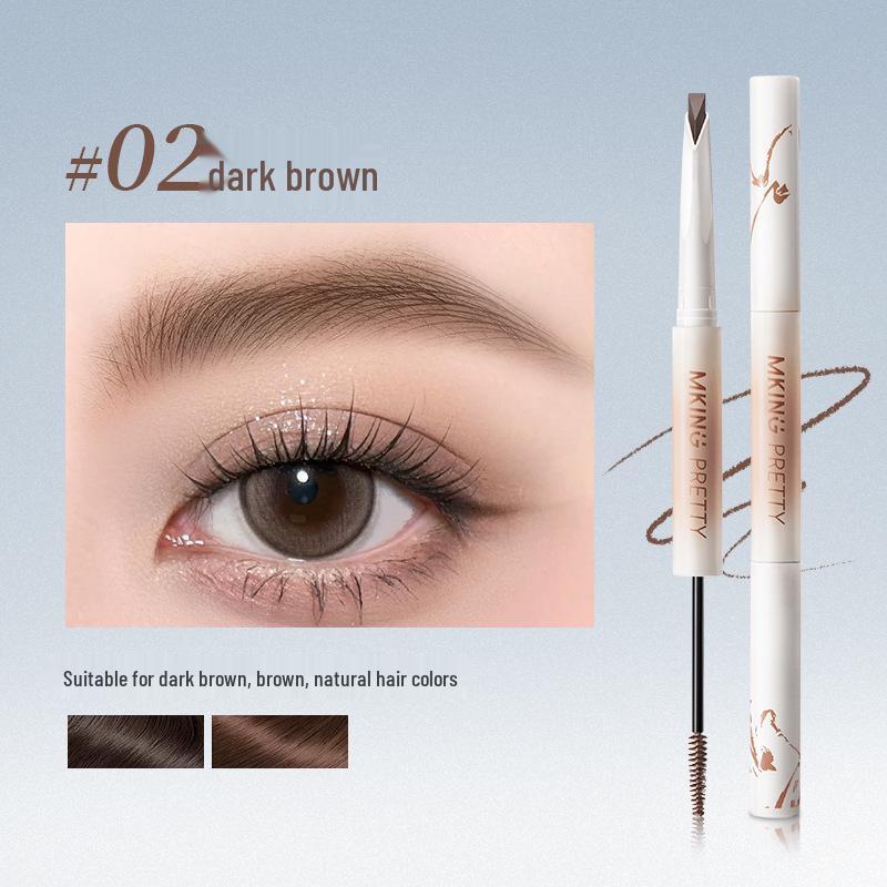

MKING PRETTY Dual-Ended Eyebrow Pencil: Precision Shaping, Long-Lasting, Three-Dimensional Effect. темно-коричневого кольору