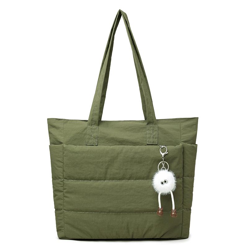 Women's Shoulder Bag Large Capacity Handbag Solid Color Commuter Bag