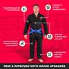Sanabul Essentials V.2 Ultra-Lightweight BJJ Jiu-Jitsu Gi with Pre-Shrink Fabric (Black, A3)