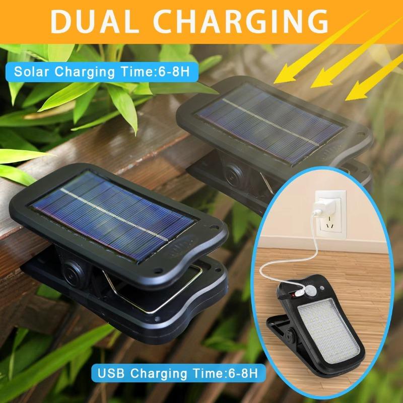 Solar Emergency Light Multifunctional Clamp Type Tent Light Portable Infrared Induction Automatic Sensing for Camping Picnicking