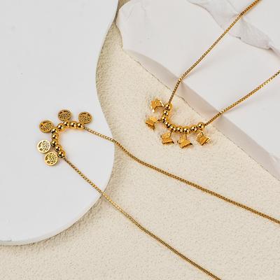 Titanium Titanium Steel Tree -shaped Golden Butterfly Pendant Necklace Stainless Steel Clavicle Chain