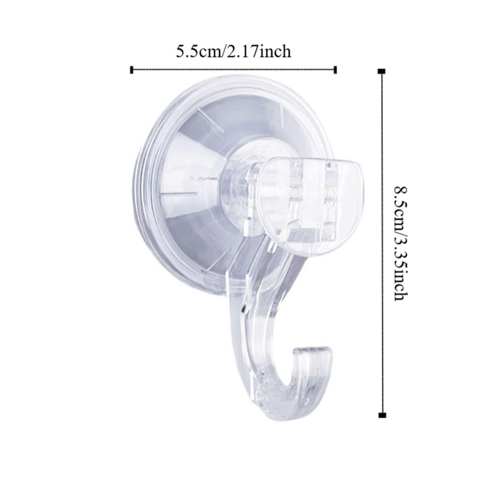 2PCS Transparent Shower Suction Hooks Removable Towel Hook Durable Kitchen Hook  Glass Surface