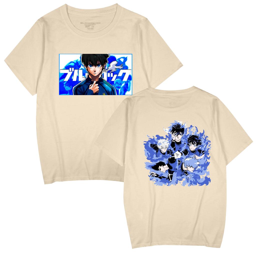 BLUE LOCK Cartoon Tshirt Hip Hop Men Women Anime Print Top Tees Harajuku Tshirts Fashion Summer T-shirt