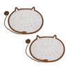 Rounded Pet Scratch Pad for Home Use, Cotton Rope Resting Area with Tail Detail, 2 Piece Set for Floor Use Value