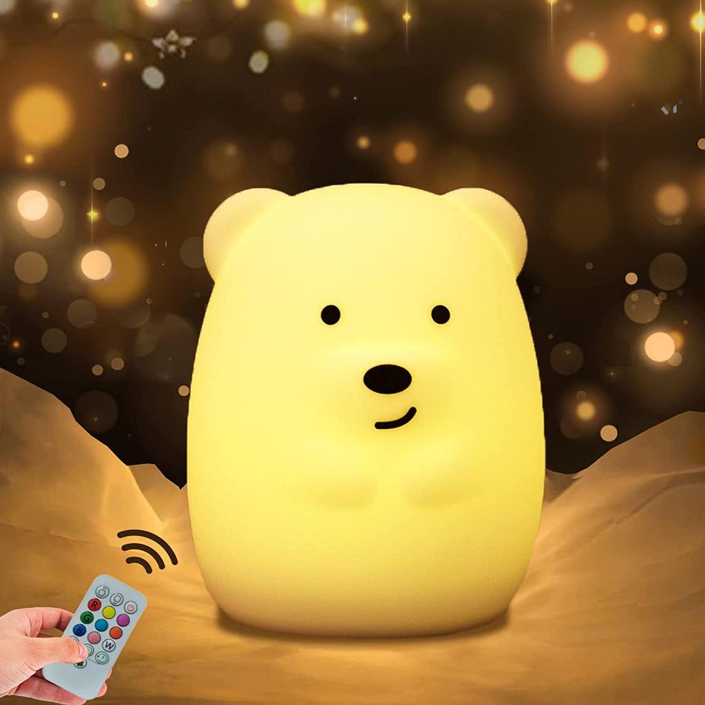Silicone Night Lamp Teddy Bear LED RGB