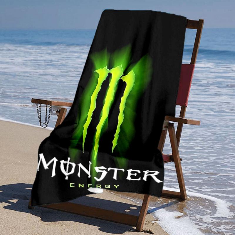 Beweis Strandtuch mit Monster Energy LOGO Muster - weich, saugfähig, schnelltrocknend, maschinenwaschbar - perfekt zum Schwimmen, Camping, Baden