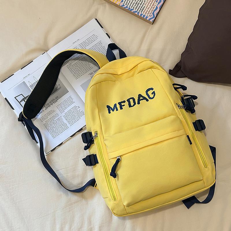 Korean Version of the New Thickened Fabric Collegiate Style Schoolbag College Student Fashion Large Capacity Backpack Middle and High School Backpack